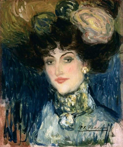 Woman with a Plumed Hat, Oil on Canvas, Pablo Picasso, 1901 t3 1lbzaa3.jpg