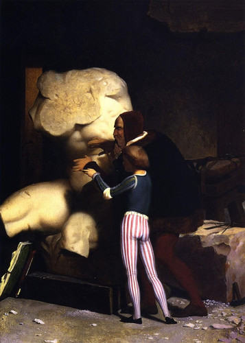 Jean Léon Gérôme Michelangelo Being Shown the Belvedere Torso (1849) t3 1lokuen.jpg
