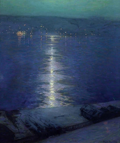 Moonlight on the River, Oil on Canvas, Lovell Birge Harrison, 1901 t3 1l3vx99.jpg