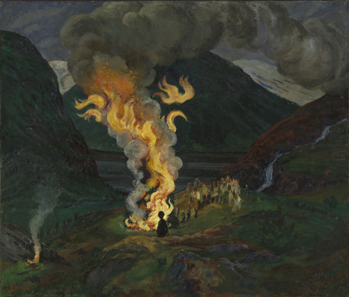 Nikolai Astrup Bonfire celebrating Midsummer Night (1926) t3 1ljq1ck.jpg