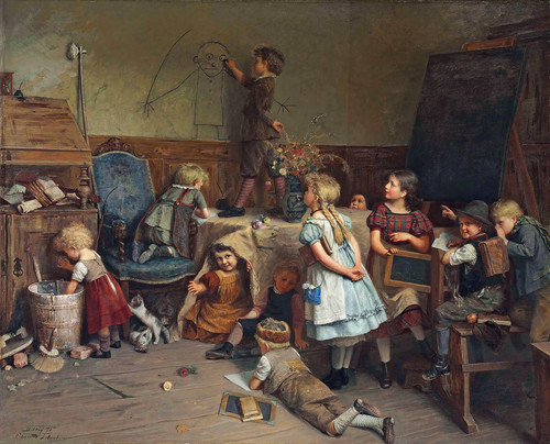 Eduard Schulz Briesen The Young Artist School Recess (1831 1891) [7040 x 5689] t3 1laggxj.jpg