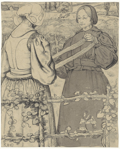 Richard Roland Holst Girls from Huizen winding yarn (1897) t3 1ll4dkh.jpg