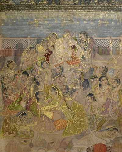 By Artists of Kishangarh Court, Rajasthan ( 1740 ) Under the Light of the Moon and Fireworks t3 1lhb.jpg