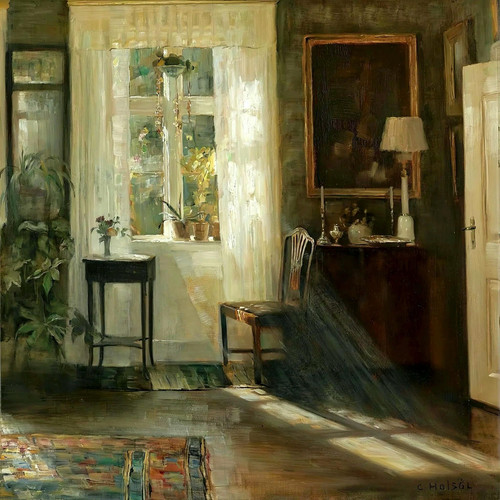 Carl Vilhelm Holsøe (1863 1935) Sunshine in the living room t3 1lc80nf.jpg