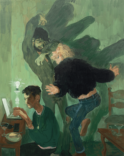 Salman Toor, The Green Trio, 2019 t3 1lg34tq.png