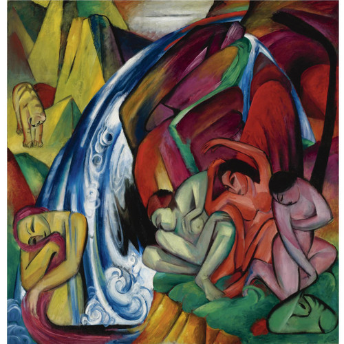 Franz Marc (1880–1916) Der Wasserfall (Frauen unter einem Wasserfall) t3 1l81q3i.jpg