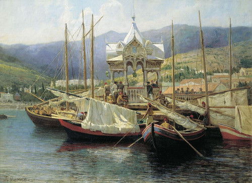 Grigoriy Myasoyedov A Wharf in Yalta (1890) t3 1l3p9oq.jpg