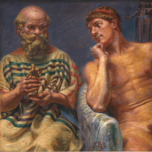 Kristian Zahrtmann, Socrates and Alcibiades, 1911 t3 1lnh857.png