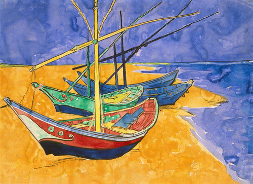 Vincent van Gogh Fishing Boats on the Beach at Saintes Maries (1888) t3 1lj89ol.jpg
