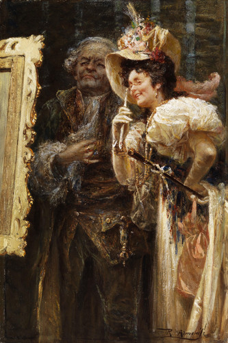 Raffaele Armenise (1852 1925) Viewing a Painting in the Artist's Studio t3 1leelj2.jpg