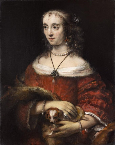 Rembrandt Portrait of a Lady with a Lap Dog (c.1665) t3 1l5sx7k.jpg