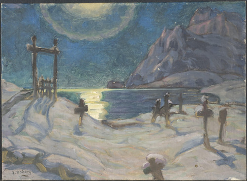 Anna Scholander Boberg The Graveyard in the Mountains. Study from Lofoten (Kyrkogård i fjällen. Stud.jpg