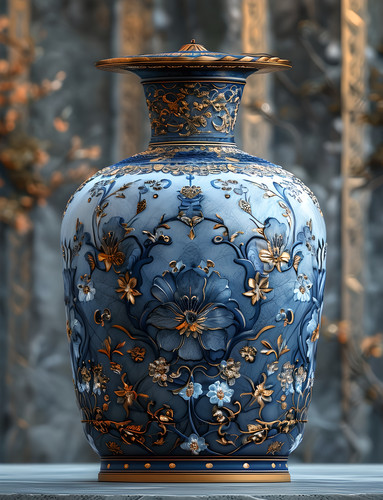 stunning blue white porcelain vase with floral design perfect home decor gift giving.jpg