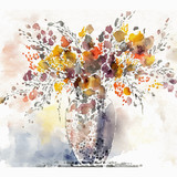 Garden Dreams, Watercolor Flowers in a Whimsical World