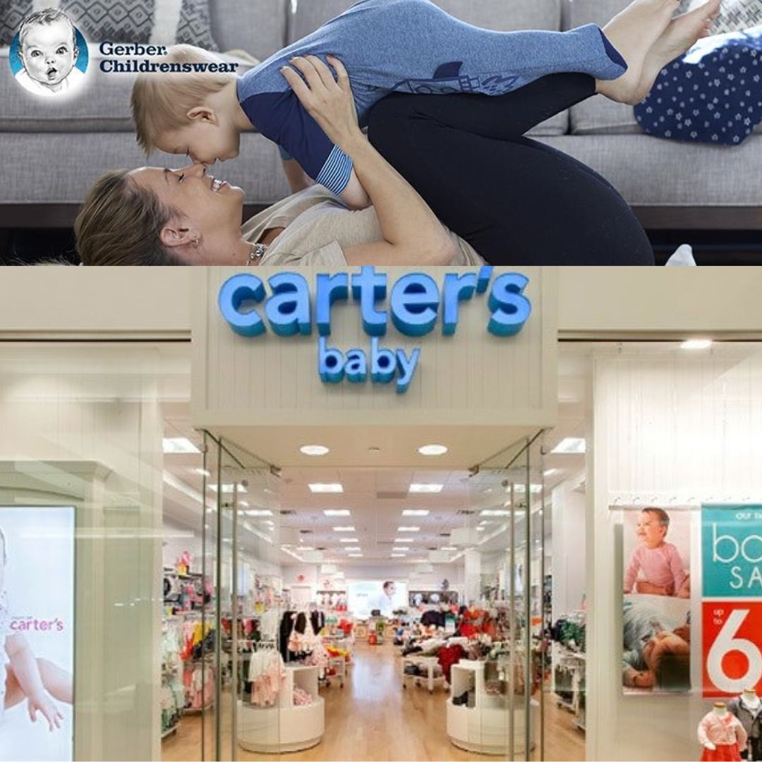 Seleção de body  e macacões Carter’s e Gerber para bebês em oferta