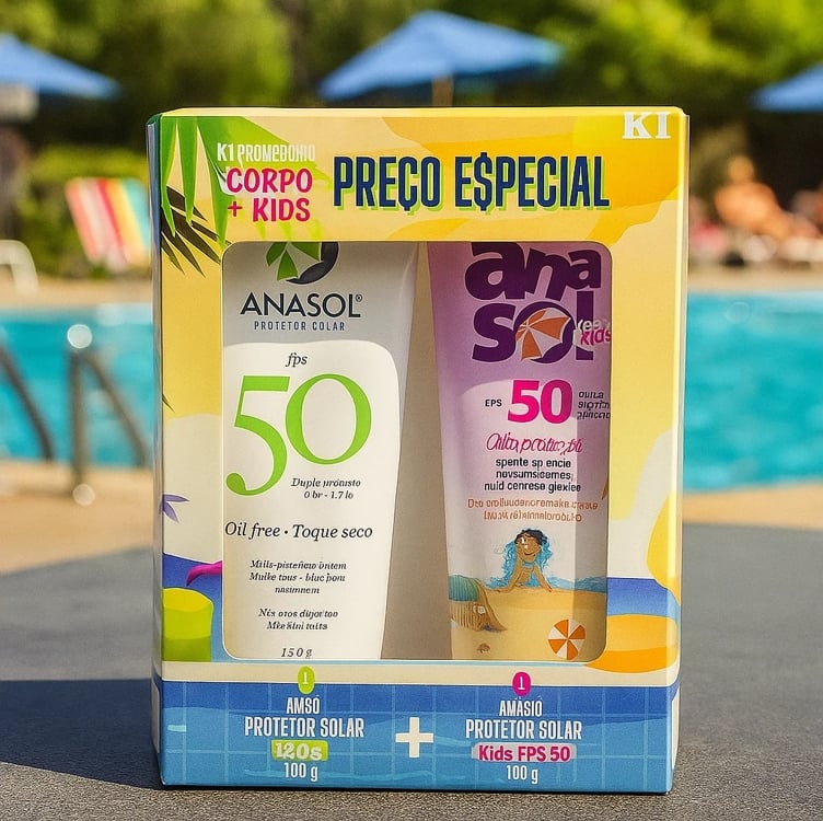 Kit FPS 50 Corpo 120g + FPS 50 Kids 100g – Anasol