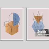 Botanical poster vector set. Plant design for print