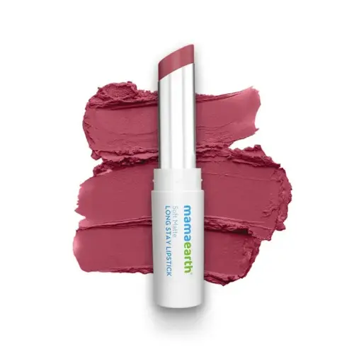 Mamaearth Soft Matte Lipstick Petal Pink Intense Color Payoff.webp