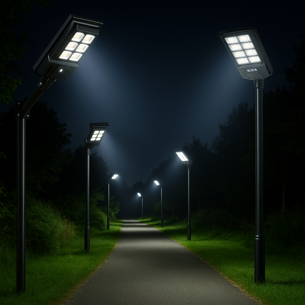 Iluminat exterior cu lampi solare rezistente
