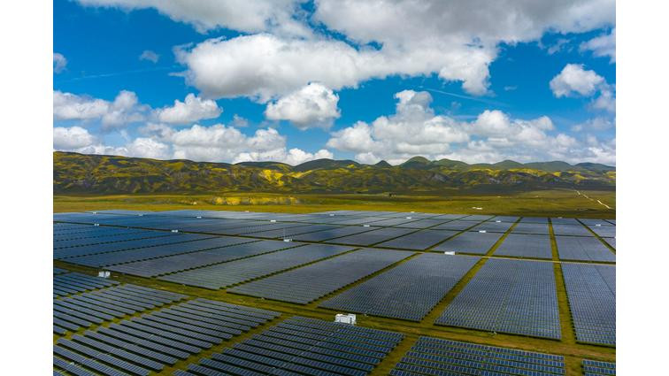 Aerial of California Solar Plant in the Cuyama area of Southern California