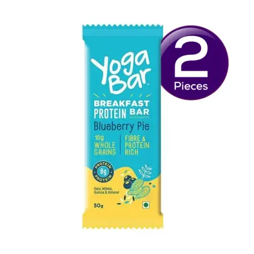 Yoga Bar 6g Breakfast Protein Bar Blueberry Pie Berries Millets and Seeds High Fibre Granola Bar 45 .webp