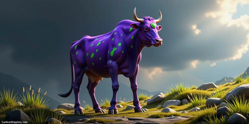  A photorealistic depiction of Cowclops the cyclops cow with a lankier more imposing figure Cowclops.jpg