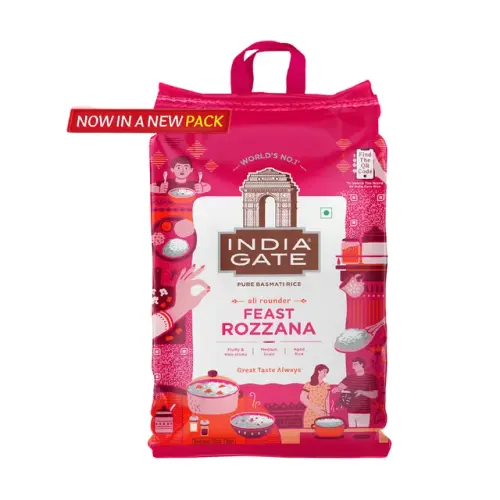 India Gate All Rounder Feast Rozzana Basmati Rice Aged Rice Fluffy and Non Sticky.webp