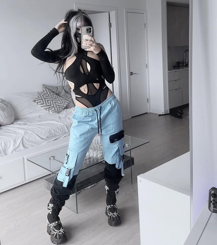 pastel techwear has my heart pants mask @moonmayofficial @shwainc shoes @anthonywangshoes ( code CAS.jpg