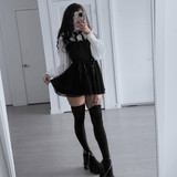 throw on your dress and put on your doll faces 🖤 black dress and shoes from @dollskill #dollskill #a