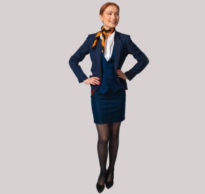 Stylish Blue Air Hostess Uniform.jpg