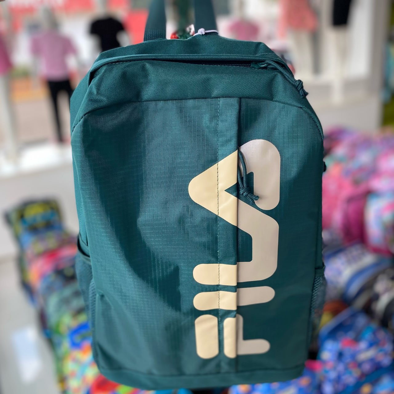 Mochila Unisex Fila Cut Logo Cor VERDE FLORESTA/OFF WHITE Desenho do tecido Lisa