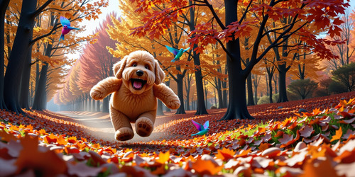  A captivating scene depicting Big Belly Bob the plush labradoodle with an absurdly large spherical .jpg