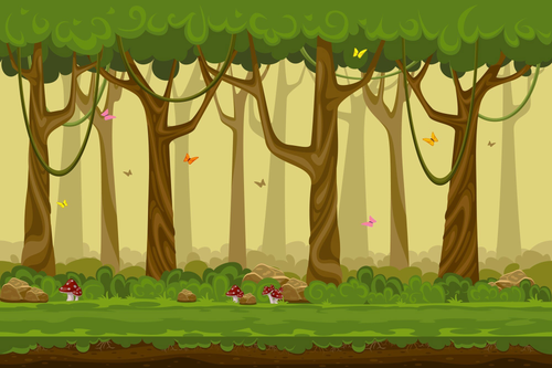 cartoon forest landscape endless nature background computer games nature tree outdoor plant green na.png