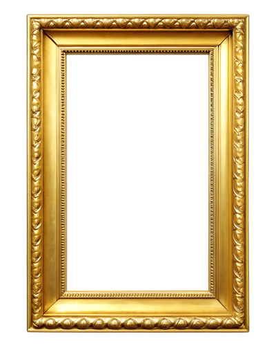 elegant golden photo frame with white transparent background free png.png