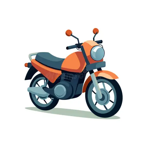 retro orange motorcycle vector illustration isolated white background illustration retro orange moto.webp