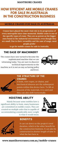 How efficient are mobile cranes for sale in Australia in the construction business.jpg