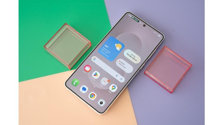 None Samsung Galaxy S25 Edge on a colorful background