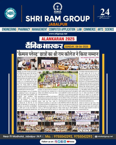 Dainik Bhaskar Highlights Alankaran 2025 Program at SRIT Engineering College in Jabalpur.jpg