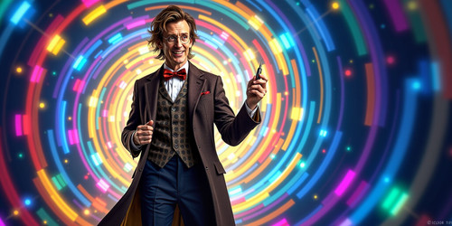  A iconic and instantly recognizable portrait of the Doctor the titular character from the British s.jpg