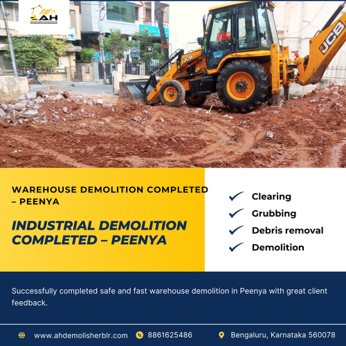 We completed an industrial demolition job for a warehouse