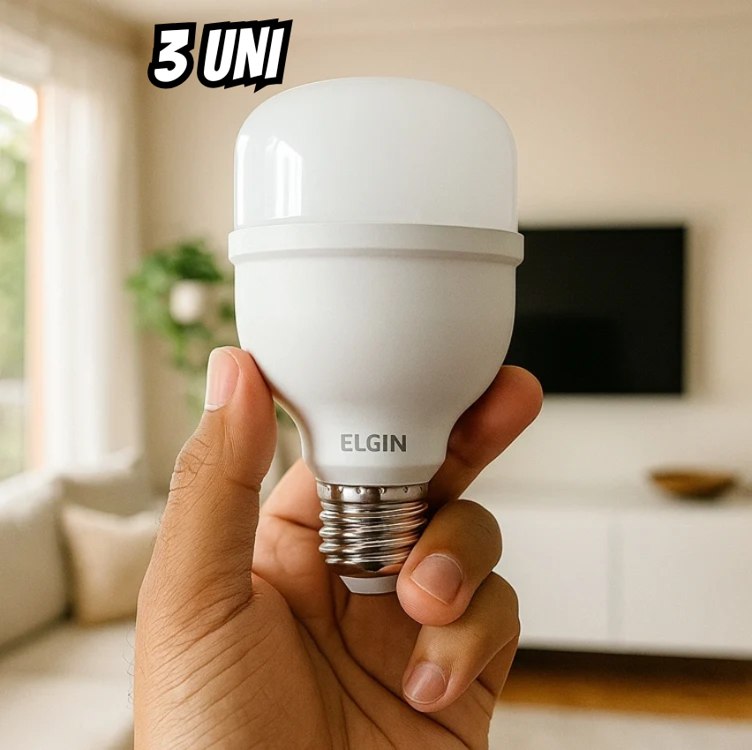 Kit 3 Lâmpadas Led Alta Potência Super Bulbo 40w Branco Frio Luz Branco-frio