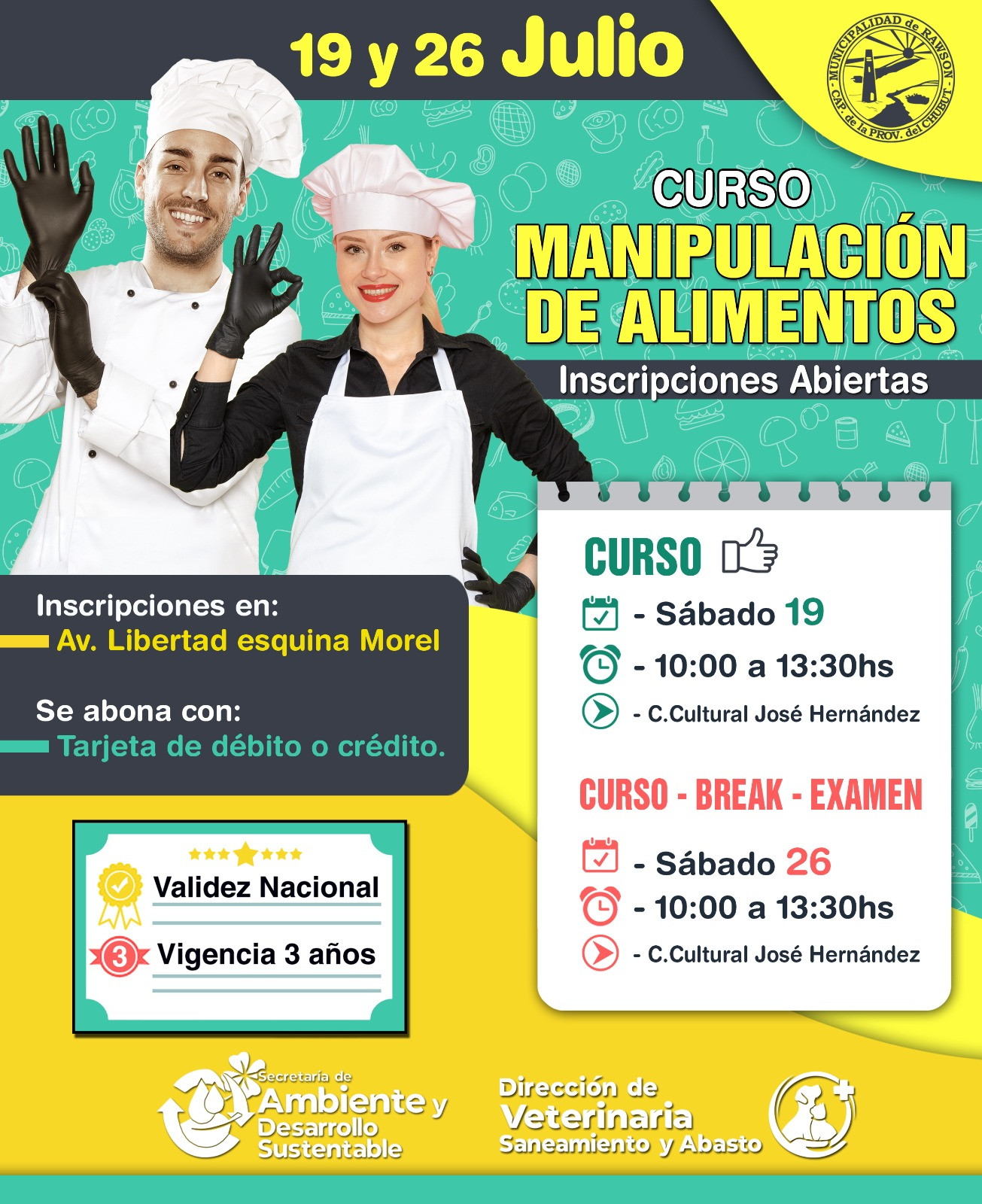 Rawson anunció nueva edición del curso de manipulación de alimentos con validez nacional