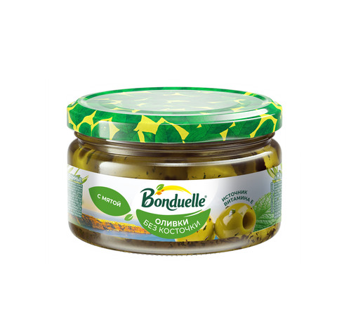 3083681181883 ОЛИВКИ BONDUELLE БЕЗ КОСТОЧКИ С МЯТОЙ 250 МЛ СТ БАН..jpg