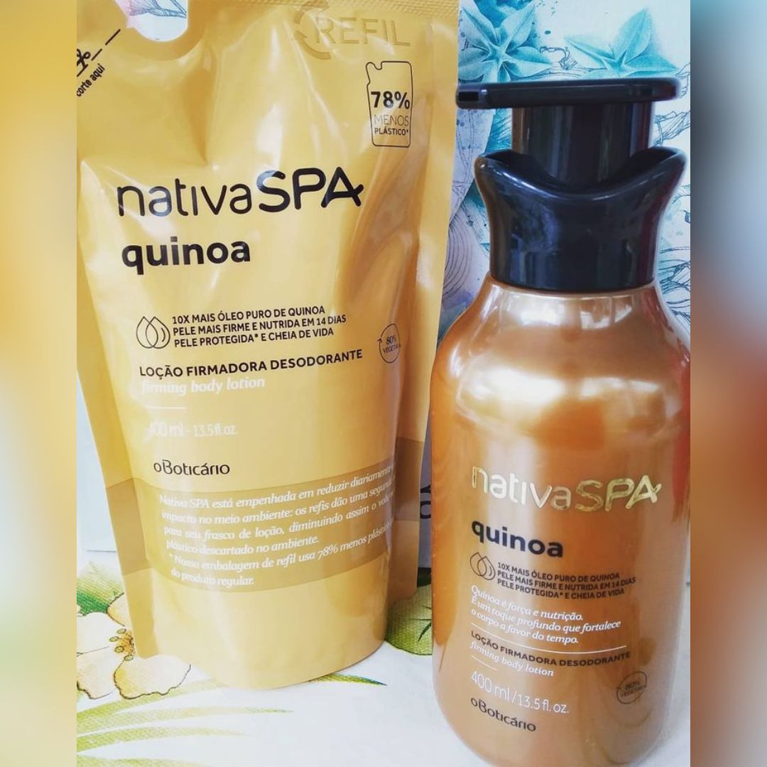 Combo Nativa SPA Quinoa: Loção Firmadora Corporal 400ml + Refil 400ml