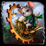 mouse riding a monowheel