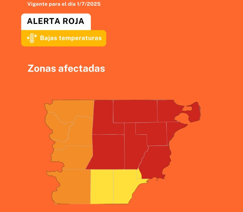 Suspensión de clases por alerta roja en cinco regiones educativas del Chubut
