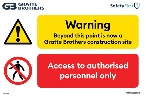 11025CGRA Warning Authorised personnel only 300x200mm