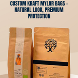 Custom Kraft Mylar Bags Natural Look, Premium Protection