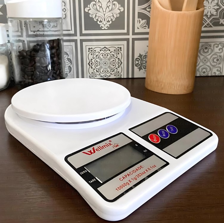 Balança digital de precisão cozinha 10kg Wellmix cor branco