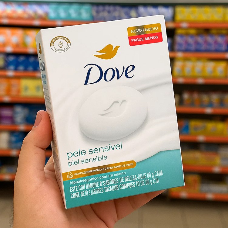 Sabonete em Barra Dove Pele Sensível 90 g 8 unidades